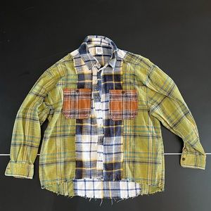 Multi color button up flannel